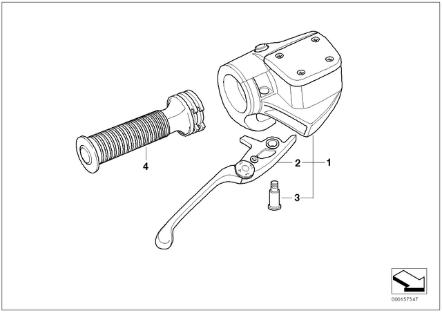 61317710442 - Steering: Right Grooved Handle for BMW-Motorrad Image