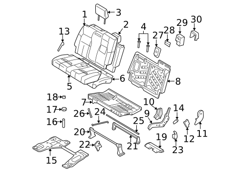 Rear Seat Components for 2008 Mercury Mountaineer #0