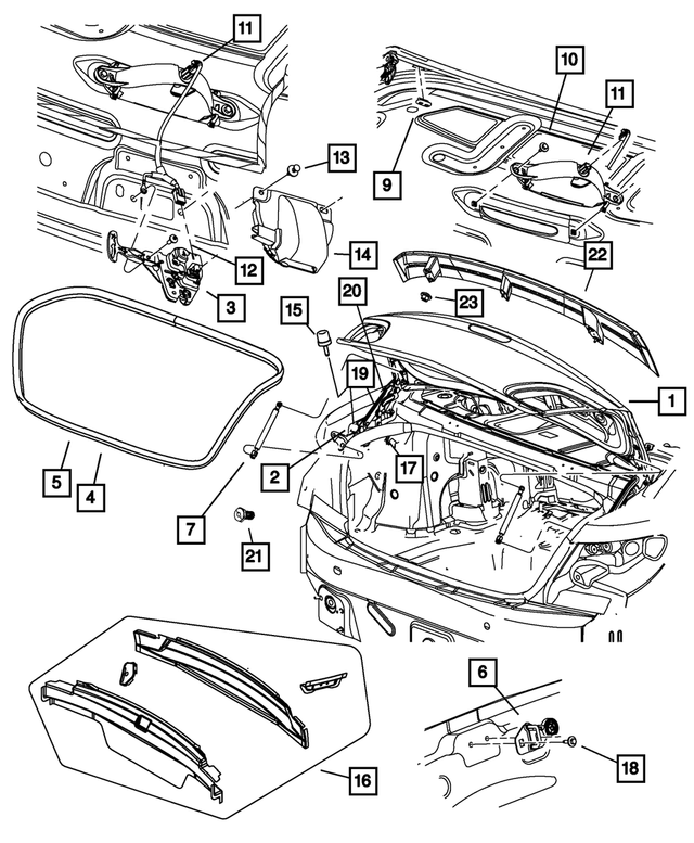 4814648 - Body Sheet Metal Except Doors: Deck Lid Plug for Mopar Image