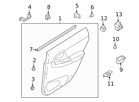 Interior Trim - Rear Door for 2004 Subaru Impreza #0