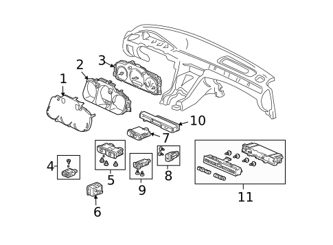 Cluster & Switches for 2004 Acura RL #0
