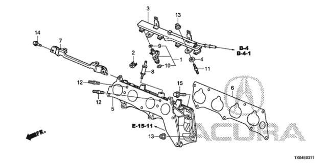 Fuel Injector (2.4L) (1) for 2015 Acura ILX #0