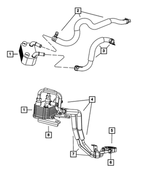5058622AD - Engine 2.7L Six Cylinder: Engine Coolant To Oil Cooler Inlet Hose And Tube, Coolant Hose for Mopar Image