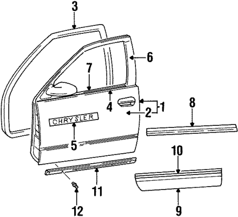 Door & Components for 1996 Chrysler New Yorker #0