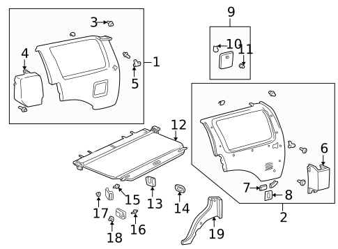Interior Trim - Quarter Panels for 1997 Toyota 4Runner #0