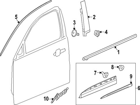 Exterior Trim - Front Door for 2022 Buick Envision #0