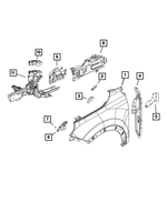 68286078AA - Body Sheet Metal Except Doors: Fender Support, Left for Mopar Image image