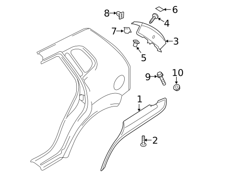 Exterior Trim - Quarter Panel for 2009 Kia Sportage #0
