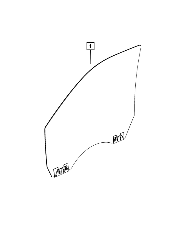68361318AC - Glass: Front Door Glass, Right for Mopar Image image