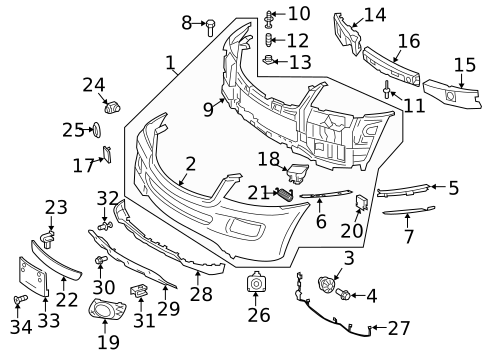 Bumper & Components - Front for 2009 Mercedes-Benz ML320 #2