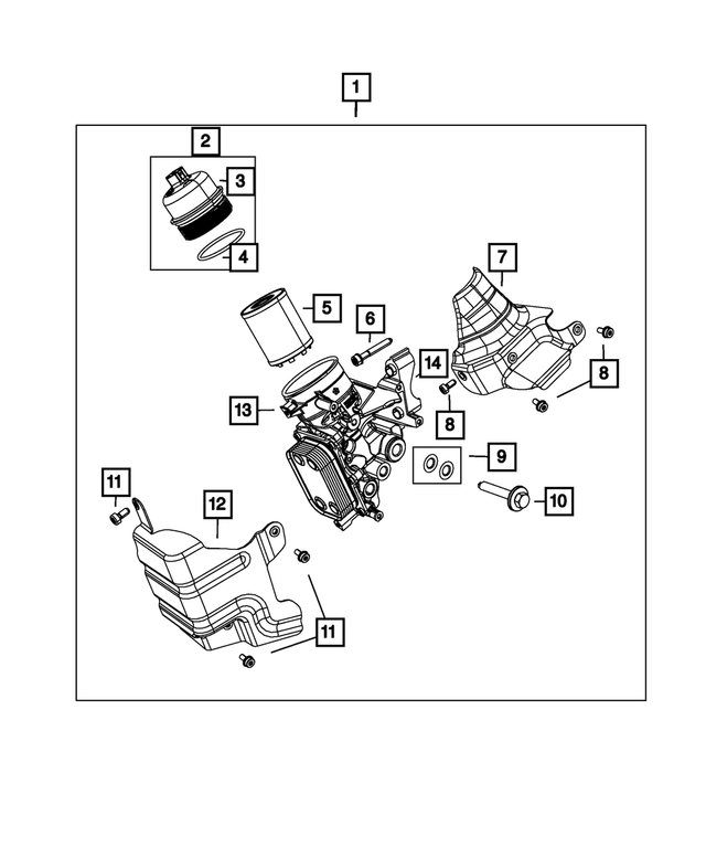 6509766AA - 1.4L Turbo; Engine: Engine Oil Filter Connector for Dodge: Dart | Fiat: 500 Image