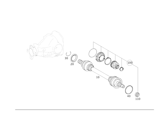 2113501102 - Rear Axle: Rear Axle Shaft for Mercedes-Benz: CLS550 Image image