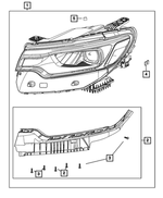 68441586AG - Electrical: Headlamp, Right for Mopar Image