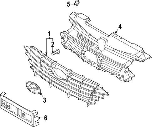 Grille & Components for 2021 Hyundai Sonata #1