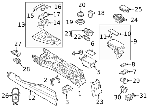 Center Console for 2024 Mini Cooper Countryman #0