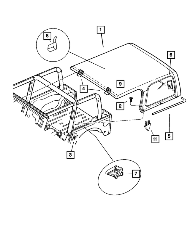 5GN27HCXAT - Body Sheet Metal Except Doors: Hardtop for Mopar Image
