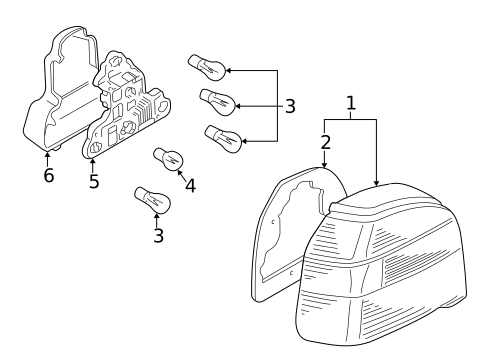 Combination Tail Lamps for 2002 Volkswagen Cabrio #0