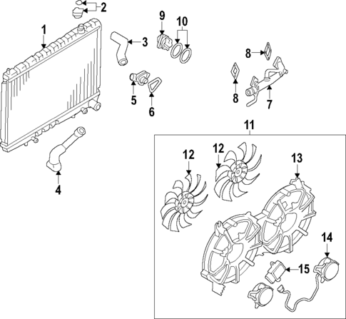 Radiator & Components for 2010 INFINITI FX50 #1