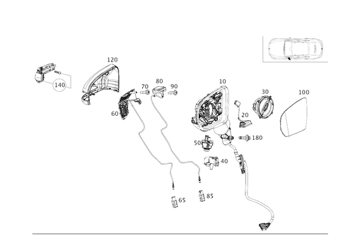 Outside Rear View Mirror, on the Left for 2022 Mercedes-Benz CLS450 #0
