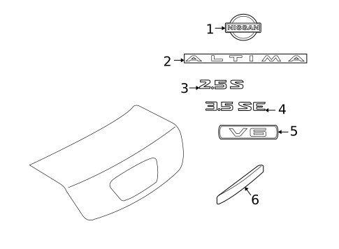 Exterior Trim - Trunk for 2010 Nissan Altima #1