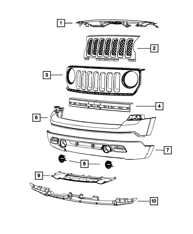 68091538AA - Frame, Bumper and Fascia: Front Bumper Fascia Foam for Mopar Image