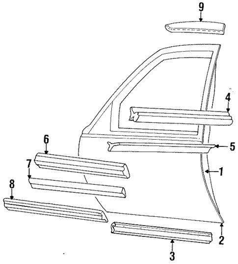 Door & Components for 1990 Cadillac Seville #0