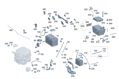 Battery, Starter and Alternator Line for 2015 Mercedes-Benz C400 #0