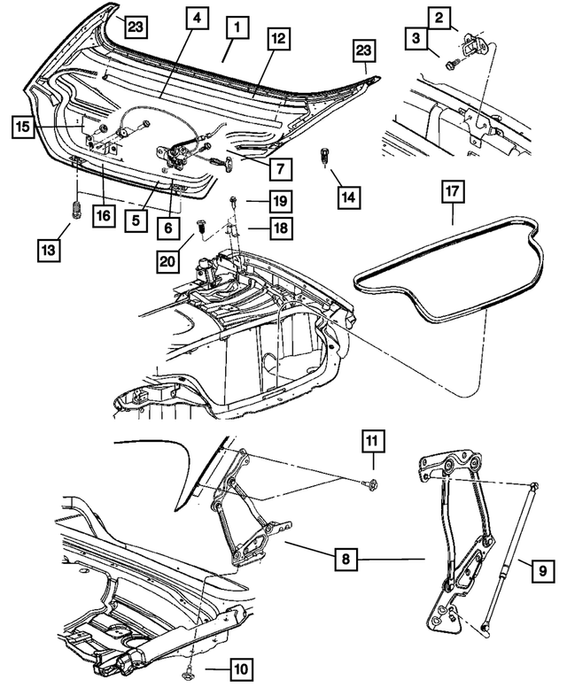 4865482AH - Body Sheet Metal Except Doors: Decklid for Mopar Image