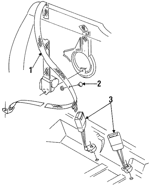 Rear Seat Belts for 1996 Volkswagen Cabrio #0