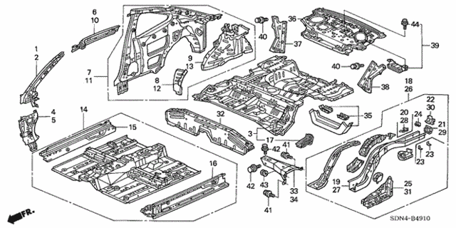 Floor - Inner Panel for 2006 Honda Accord #0