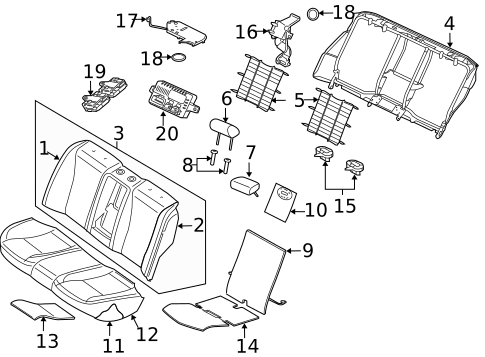 Rear Seat Components for 2018 Jaguar XJR575 #0
