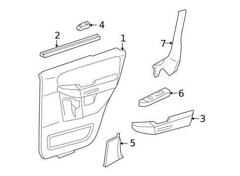 Interior Trim - Rear Door for 2003 Lincoln Aviator #0