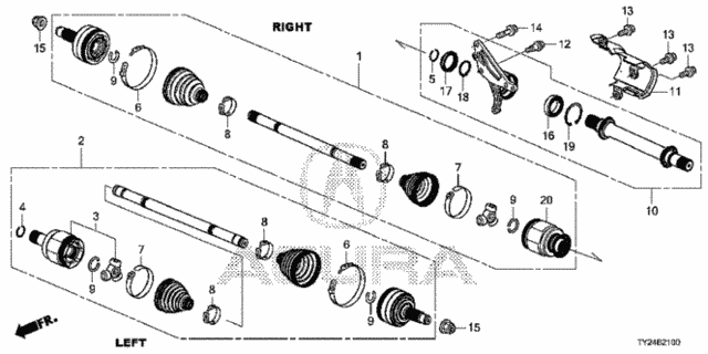 Driveshaft - Half Shaft for 2017 Acura RLX #0