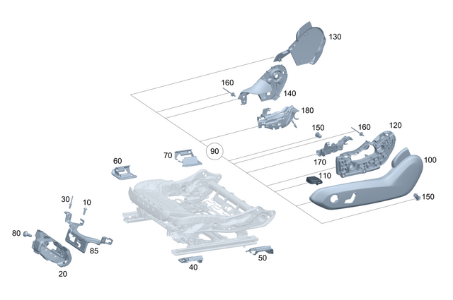 2068606400 - Front Seat: Holder for Mercedes-Benz: 300C, 300CD, C300, C43 AMG, C63 AMG S E Performance, CLE300, CLE450, CLE53 AMG, E350, EQE 350, EQE 350 SUV, EQE 350+, EQE 350+ SUV, EQE 500, EQE 500 SUV, EQE AMG, EQE AMG SUV, EQS 450, EQS 450 SUV, EQS 450+, EQS 450+ SUV, EQS 580, EQS 580 SUV, EQS AMG, GLC300, GLC350e, GLC43 AMG, GLC63 AMG S E Performance Image image