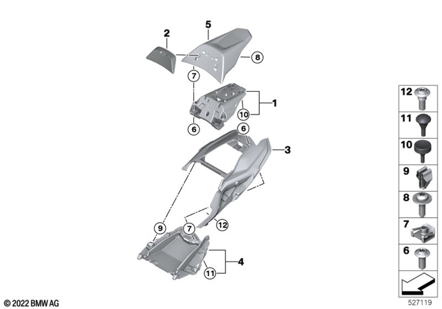 46637105736 - Frame and Mounting Parts: Hump Cover Lower Section -  for BMW-Motorrad Image