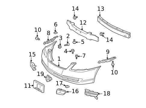 Bumper & Components - Front for 2007 Toyota Avalon #0