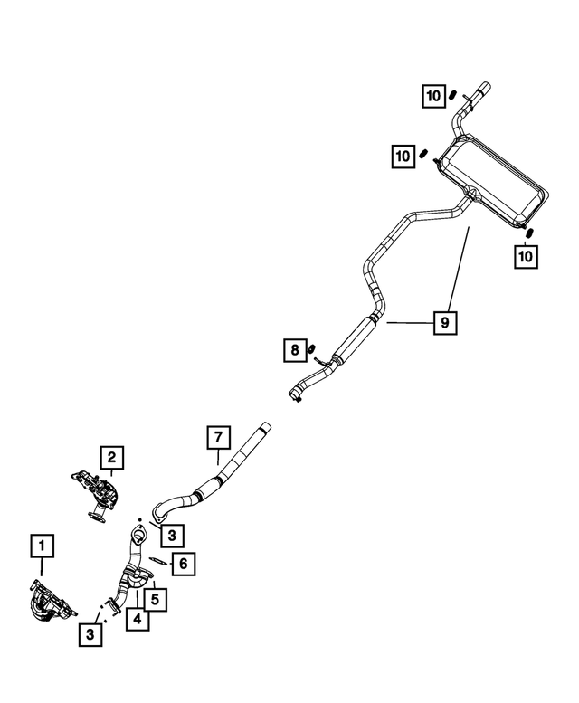 4892148AE - Exhaust: Exhaust And Catalytic Converter Manifold, Right Rear for Mopar Image image