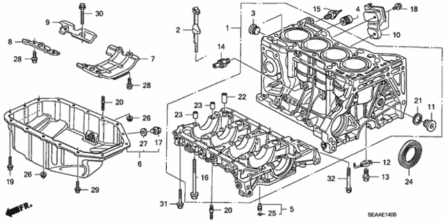 Cylinder Block - Oil Pan for 2008 Acura TSX #0