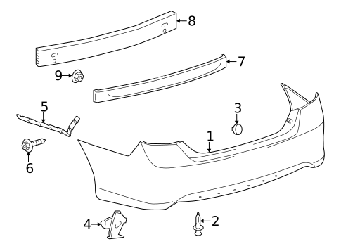 Bumper & Components - Rear for 2013 Toyota Camry #0