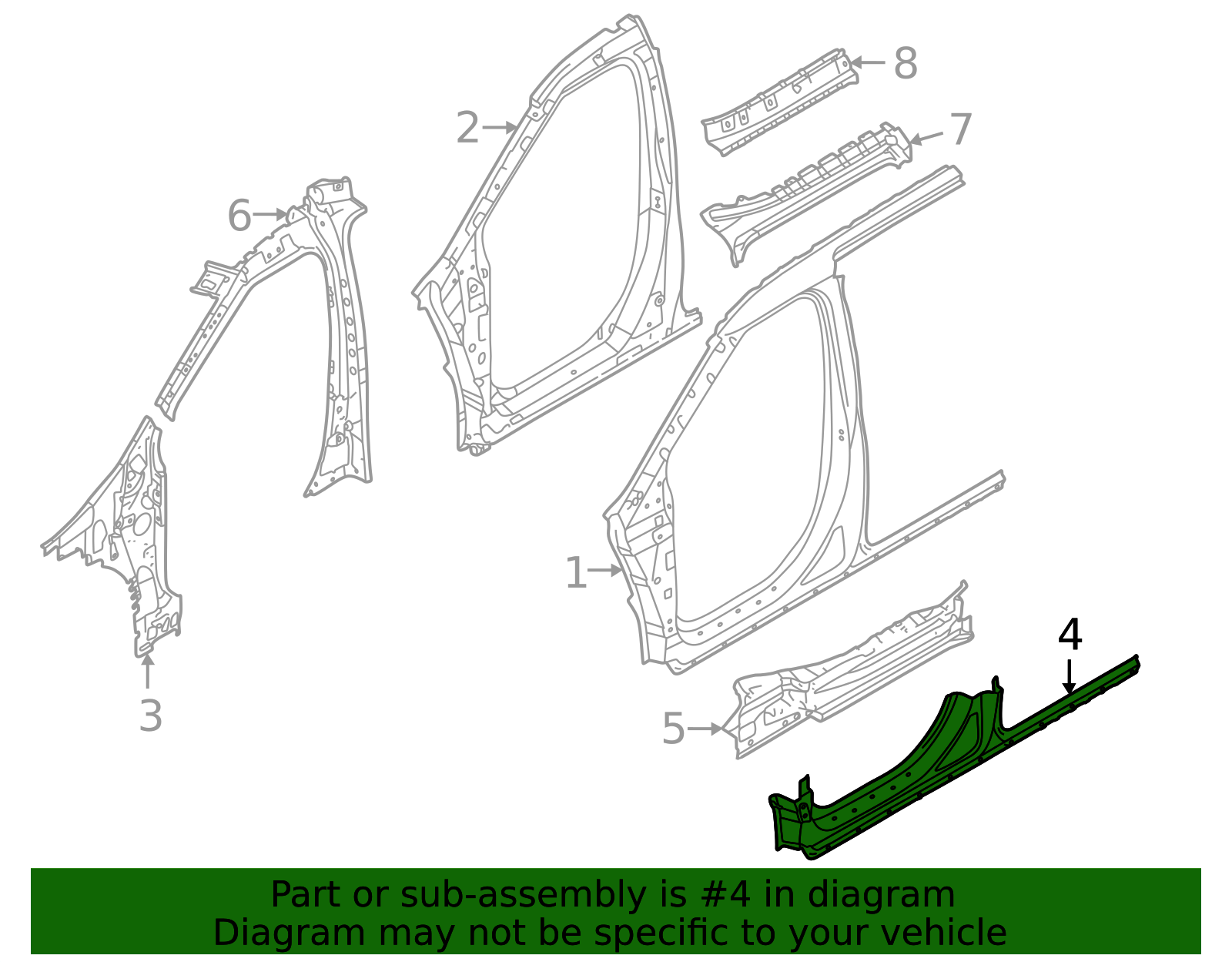 Kia Rio Rocker Panel 71322-R0D00 - Outer Rocker Panel 2022-2026 Kia Carnival | Kia.Parts Store