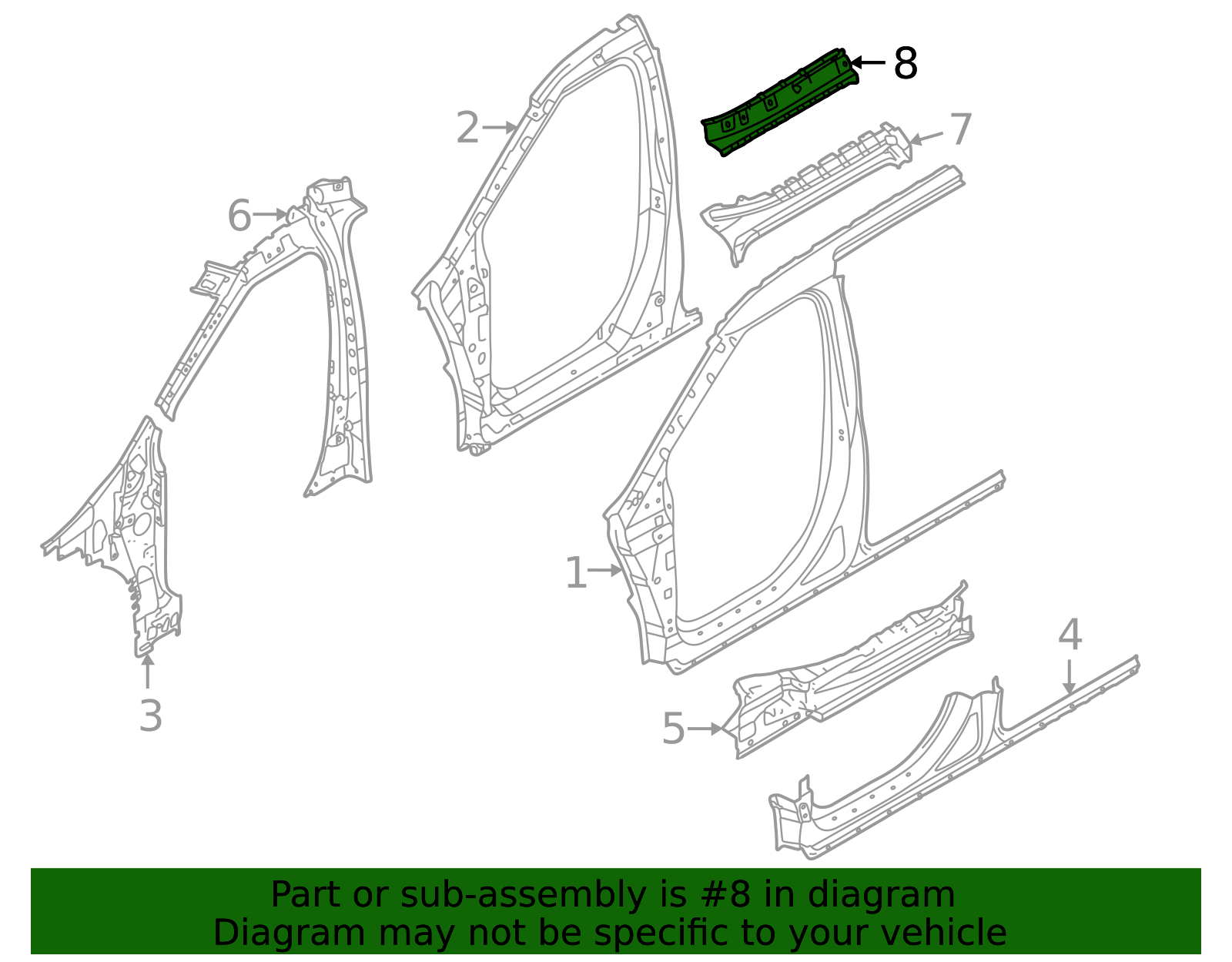 2022-2026 Kia Carnival Rail Assembly Roof Side 71445-R0000 | OEM Parts ...