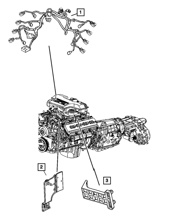 56051159AA - Electrical: Engine Wiring Bracket for Mopar Image