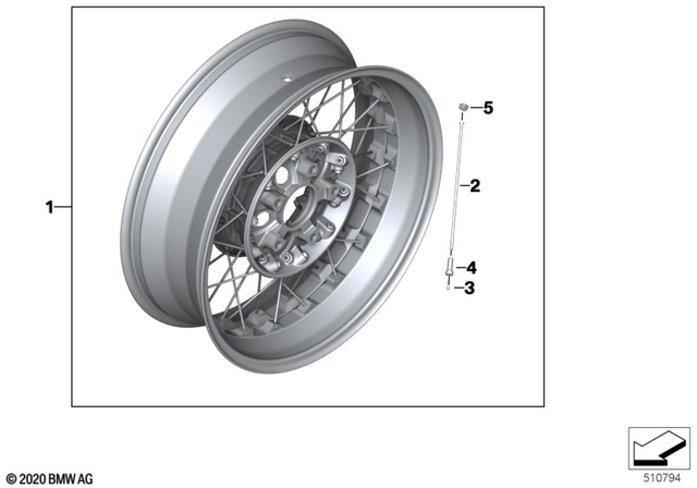 36319445145 - Design: Spoke Wheel, Black, Rear - 5.5X17 for BMW-Motorrad Image