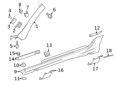 Exterior Trim - Pillars for 2016 Mercedes-Benz SLK300 #0
