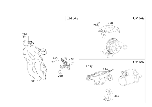 Shielding and Damping to Engine, Transmission, Front Axle Differential for 2011 Mercedes-Benz GL350 #0