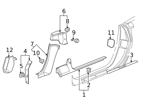 Interior Trim - Pillars for 2005 Chevrolet Corvette #0