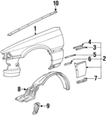 5380232200 - Body: Fender for Lexus: ES250 Image