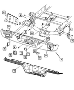 55077107AN - Frame, Bumper and Fascia: Rear Bumper for Mopar Image