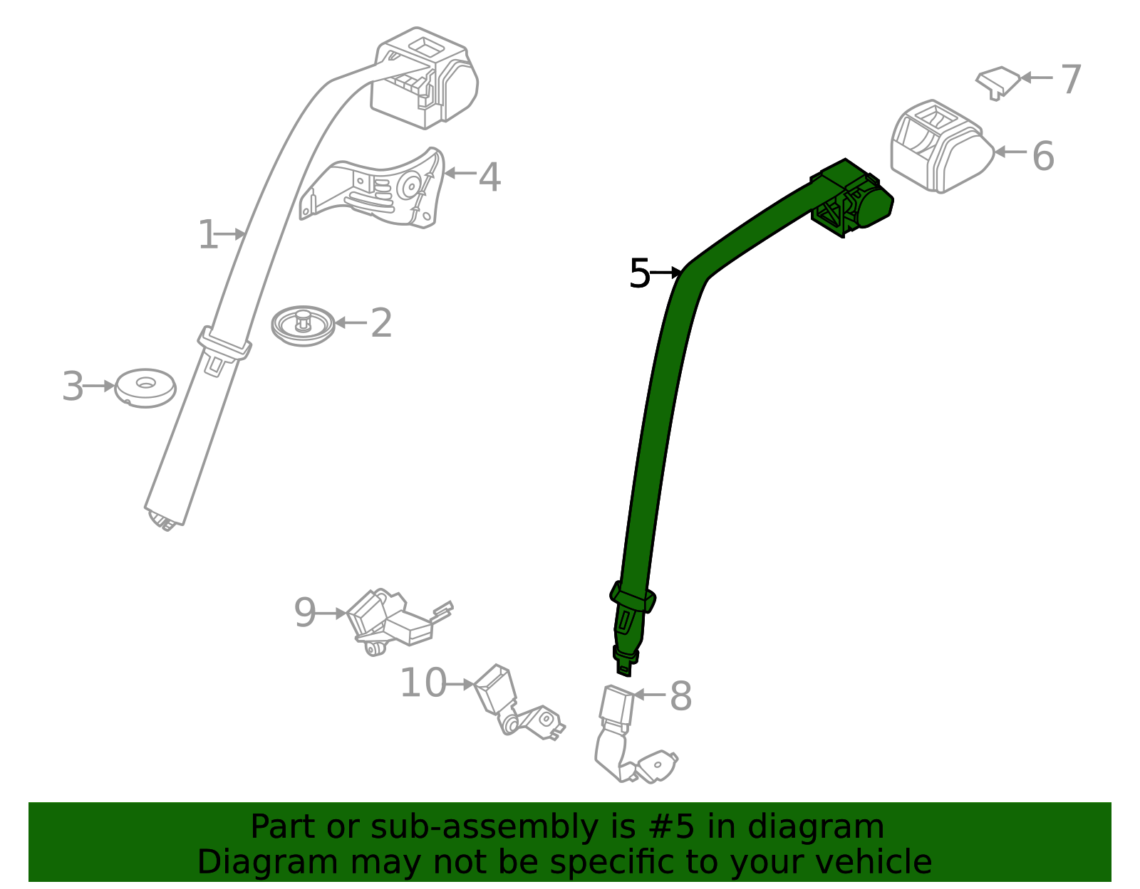 Center Belt Assembly - BMW (72-11-8-076-494)