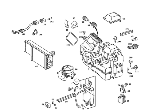 Heater Case with Blower for 1989 Mercedes-Benz 560SEC #2
